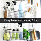 6Pcs Peg Board, Peg Board Wall Organizer Panels, White Pegboard Wall Mount, ABS Pegboard for Craft Room Garage Kitchen Worksh