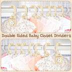 R HORSE Wooden Baby Closet Dividers - 8Pcs Double-Sided 3D Daisy Nursery Closet Organizer Baby Clothes Size Hanger Dividers N