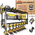 3 Shelf 7 Drill Holder Power Tool Organizer Wall Mount, Tool Storage Rack for Garage, Pegboard, Workshop walls | Compatible f