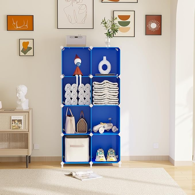 AWTATOS Cube Storage Organizer, 8 Cube Closet Organizers and Storage Shelves, DIY Stackable Bookshelf for Bedroom, Home, Admi