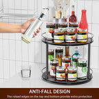 Spice Rack, Set of 2 Lazy Susan Organizer, 2-Tier Turntable Organizer, Rotating Spice Rack Organizer for Cabinet, Compact and