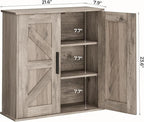 Homleke Bathroom Wall Cabinet, Over Toilet Storage Cabinet with Barn Doors and Adjustable Shelves, 3-Tier Medicine Cabinet Wa