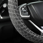 Auto Newer Breathable Steering Wheel Cover Suitable For Four Seasons，Anti-Slip Design，Odorless，Easy Carry Unviersal Fit for Truck SUV Sedans Vans,Interior Accessories Standard Size[14" 1/2-15"]（Black）