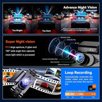 4K 360° Dash Cam for Cars, 4 Channel Front Rear Inside with 128GB Card, Super Night Vision, Fastest 5.8GHz WiFi GPS, Voice Co