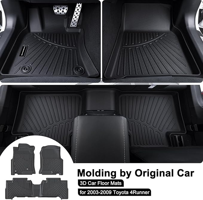 TPE Floor Mats for 2003-2009 Toyota 4Runner All Weather Car Floor Liners Fit 2003-2009 Toyota 4Runner Accessories Black