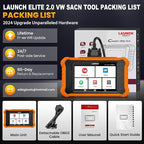 2026 LAUNCH Creader Elite V2.0 OBD2 Scanner for VW Audi Skoda Seat, Full Systems Bi-Directional Scan Tool for VAG Vehicles,