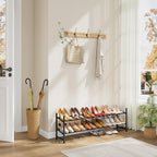 Tajsoon Expandable Shoe Rack for Closet 2 Tier, 28“-41“ Adjustable & Stackable Shoe Shelf Storage, Metal Shoe Rack Organizer 