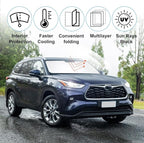 TINGLU Sun Shade for Toyota Grand Highlander 2024 2025 2026 Accessories Windshield Sun Shade Window Shade UV Rays Protection Sun Visor Cover with Steering Wheel Sunshade Storage Bag