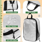 5 Pack Compression Packing Cubes for Travel Space Saving Cubes Luggage Organizer for Suitcase(Gray,L)