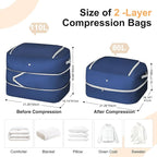 Comforter Storage Bag - 110L Large Capacity Blanket Storage Bags Ultra Space Saving Self Compression Organizer, Washable Comp