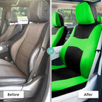 FH Group Car Seat Covers Rear Set Cloth - Universal Fit Automotive Seat Covers, Low Back Front Seat Covers, Solid Back Seat C