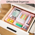 Vtopmart 44 PCS Plastic Drawer Organizers Set, 4-Size Versatile Bathroom and Vanity Organizer Trays, Non-Slip Storage Contain