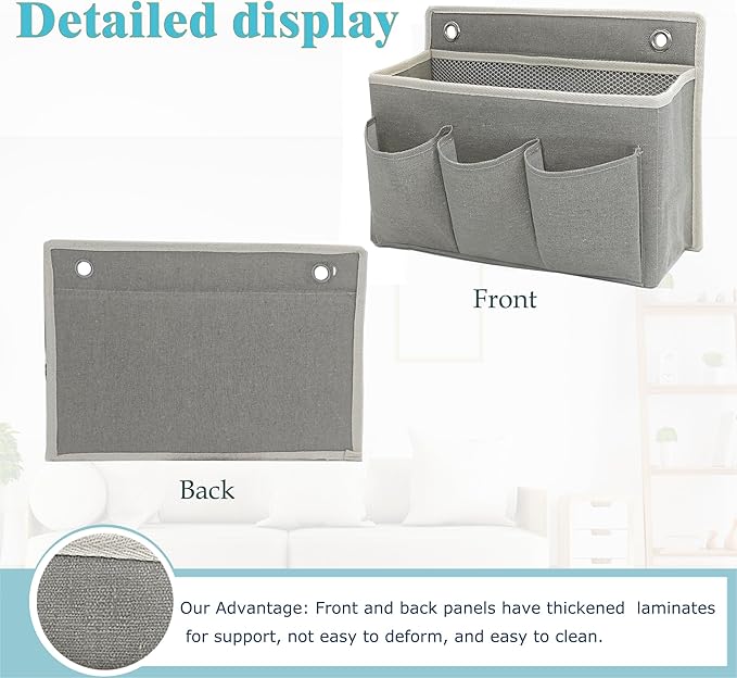 Wall Hanging Organizer Bag/Hanging Baskets with Large Mesh Compartment & 3 Pockets，Over the Door Hanging Organizer Space Savi