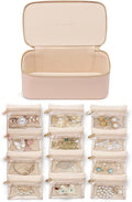 Vlando Jewelry Box with 12 Velvet Jewelry Bags Travel Jewelry Case for Girls Jewelry Organizers Necklace Rings Earrings Stora