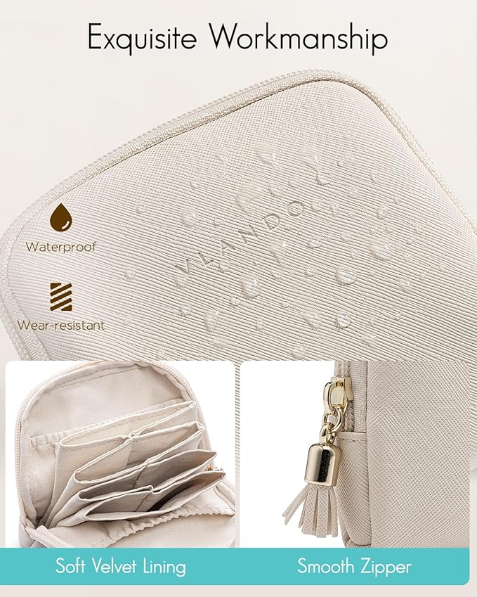 VLANDO Small Jewelry Travel Case,Jewelry Pouch Bags with Zipper,Velvet Jewelry Organizer Storage Bag for Bracelet Rings Earri