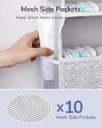 ULG 1 Pack Over Door Organizer with 5 Large Pockets 10 Mesh Side Pockets, Upgraded Linen Texture Over The Door Storage, 44 lb