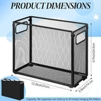 2 Pack Hanging File Holder, 10 Hanging Folders, Metal Mesh, Letter Size Folder Storage, Desktop Storage Cabinets, Office Scho