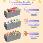 Mabahoo Extra Large Toy Box Chest with Lids, Collapsible Sturdy Kids Toy Storage Organizer Boxes for Boys Girls, 40"x14"x16",