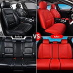 Coverado Seat Covers, Car Front Seat Covers with Backrest, Nappa Leather Car Seat Protectors,Waterproof &Breathable,Anti-Slip
