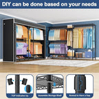 Ulif E12C Max Heavy Duty Closet Organizer System，Freestanding Clothing Rack, Adjustable Garment Rack 83" W x 16" D x 76.5" H 