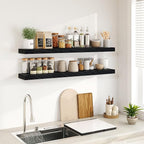 Fun Memories Floating Shelves for Wall, 48Inch Floating Shelves Set of 2, Hanging Shelf with Invisible Brackets, Wood Shelves