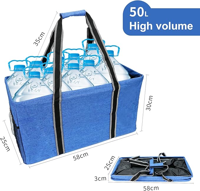 50L Utility Tote Bag Reusable Grocery Shopping Bag