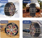 Snow Chains for SUV Car Pickup Trucks RV, Universal Adjustable Emergency Portable Snow Tire Chains, Applicable Tire Width 215