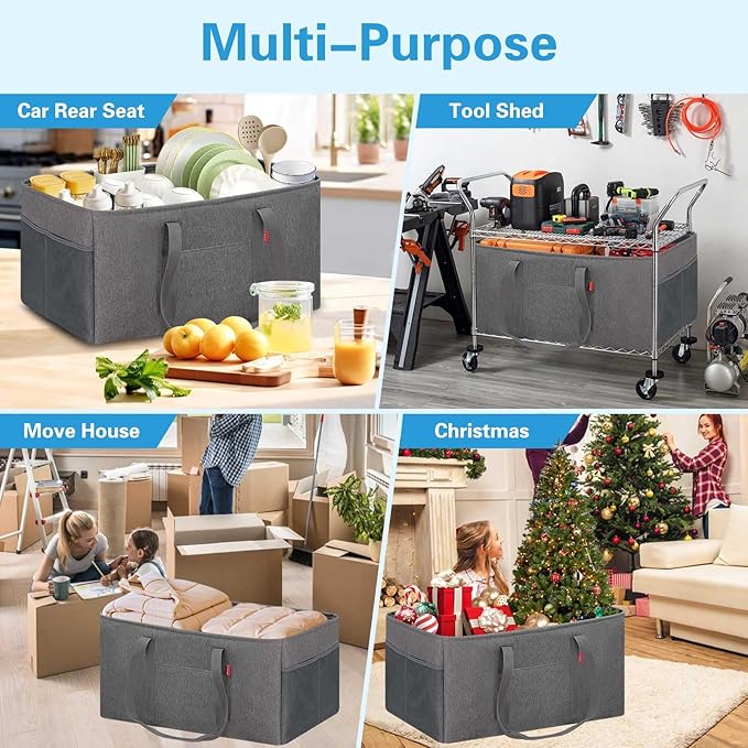 LHZK Standing Extra Large Utility Tote Bag with Metal Wire Frame and the Sides Rinforced, Extra Large Tote Bag with Handle,