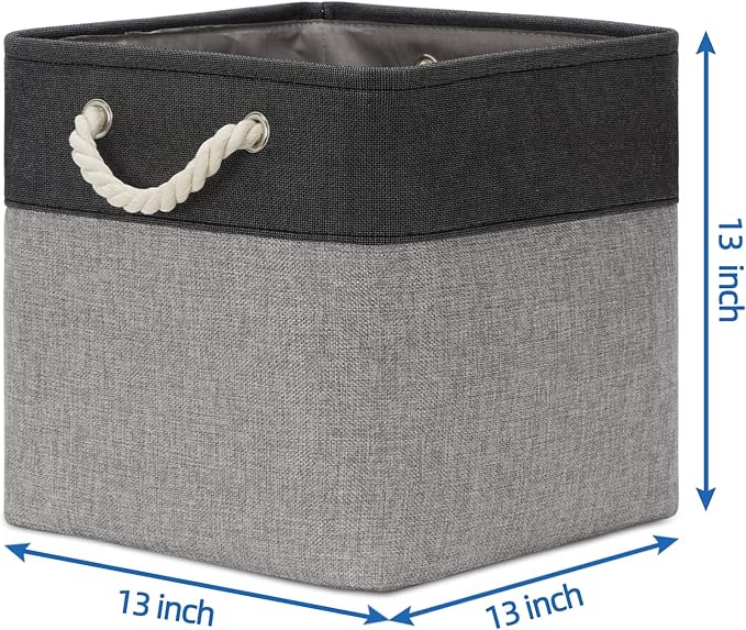 Temary Baskets 4 Pack Fabric Storage Cube Storage Baskets 13x13x13 Storage Cube Bins for Shelves with Handles, Basket for Org
