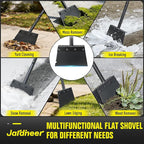 Jardineer Garden Flat Shovel Heavy Duty, Multifunctional Garden Cleaning Shovels for Lawn Edging,Sidewalk Weeding, Floor Scraper Long Handle, Metal Snow Shovel,Ice Scraper for Driveway (60")