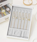 Homde Jewelry Organizer with Transparent Window Necklace Hooks Gift for Women Jewelry Box Display Case for Necklaces Rings Ea