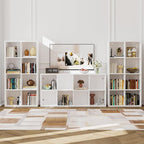 IROCNK Bookshelf, 8-Cube Storage Cube Shelf Organizer, Extra Thick Frame Horizontally & Vertically Reversible Bookcase with O
