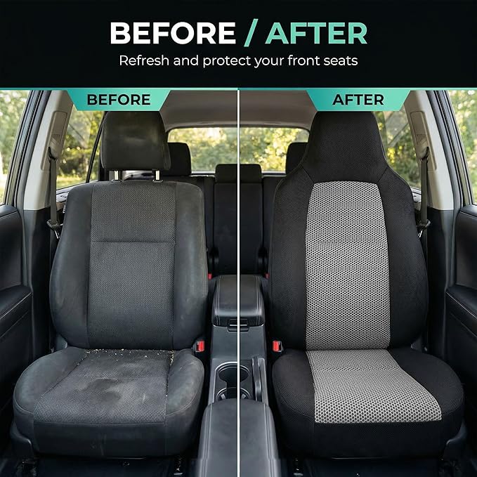 FH Group Automotive Front Car Seat Covers for SUV, Trucks, Sedan and More - Universal Fit Front High Back Design Interior Acc