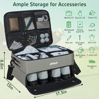 ANILD Golf Trunk Organizer, 2 Layer Golf Storage Case with Separate Ventilated Compartment for 2 Pair Shoes, for Balls, Tees,