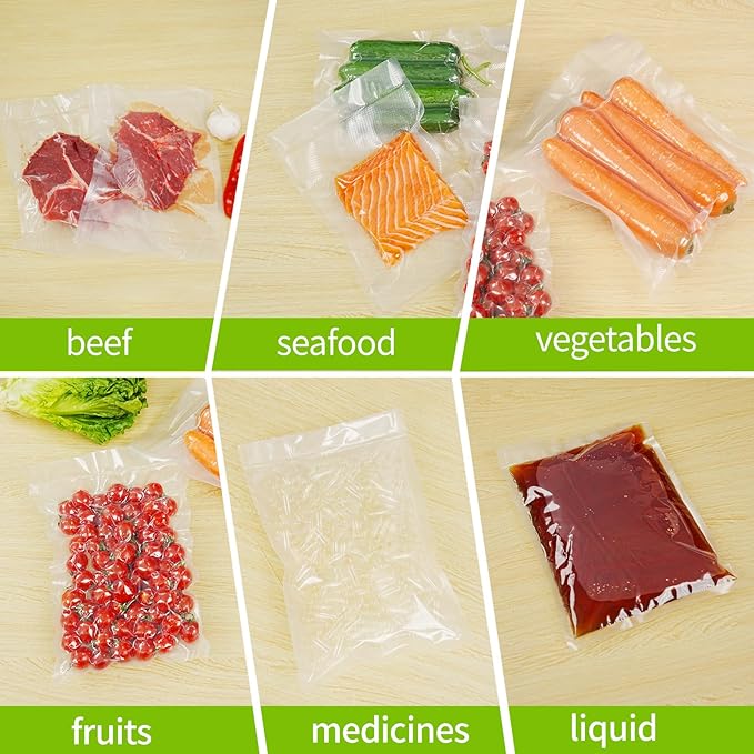 L'ELEF MISTICO Vacuum Sealer Bags for Food, 11''X20' (3 Rolls) BPA Free Food Saver Bags for Sealer, Customized Size Vacuum St