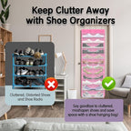Kotkn Over The Door Shoe Organizer with 12 Large Breathable Pockets - Durable Hanging Storage for the Entire Family's Shoes (