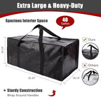 Extra Large Moving Bags with Zippers & Carrying Handles, Heavy-Duty Storage Tote for Space Saving Moving Storage, Fold Flat, 
