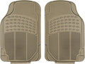 FH Group Automotive Floor Mats Climaproof for All Weather Protection Universal Fit Trimmable Heavy Duty fits Most Cars, SUVs, and Trucks, 2pc Front Set Solid Beige