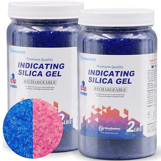 Silica Gel 4 LBS, Indicating Silica Gel (Blue to Pink), Reusable Silica Gel Desiccant Dehumidifier
