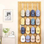 SWTYMIKI Over Door Hat Organizer - 4 Packs Metal Hanging Hat Rack with 16 Hooks Design, Baseball Cap Hanger Organizer Storage