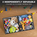 1 Pack Large Toy Storage Box with Clear Lids Collapsible Toy Organizer Chest with Adjustable Dividers Kids Storage Bin Basket