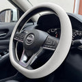 PINCTROT D Shaped Nappa Leather Steering Wheel Cover, Slim Fit No Bulk Design, One Piece Leather with Breathable Perforation,