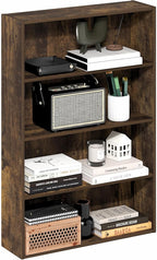 Furinno Basic Book Shelf, 4-Tier Bookcase with Open Shelf, Bookshelf, Cube Storage Organizer, 6 x 24 x 35, for Living Room, B