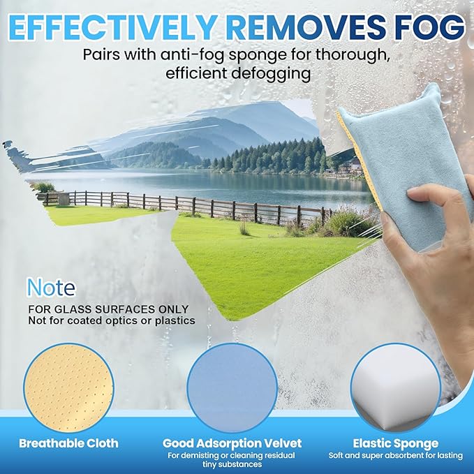 Glass Anti Fog Spray for Car Windshield - Windows Defogger Instantly Prevents Fog on Glasses, Car Windows & Mirrors - Streak-