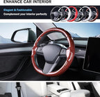 Steering Wheel Cover for Tesla Model 3 (2017-2023) / Model Y (2020-2024),Anti-Slip,Comfortable Grip, Breathable,Customized for Tesla Model 3/Y Accessories,Bright Red