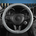 Red Rain Gray Cowhide Steering Wheel Covers Genuine Leather Car Steering Wheel Cover Universal 15inch / Size M Wheel Cover for Car SUV Truck (C-Gray-M)