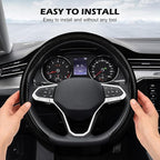 Frani Leather Steering Wheel Cover,Universal Fit 15 Inch-Premium Non-Slip Breathable Comfort Grip for Cars Trucks SUVs,Anti-Slip Durable Interior Upgrade Carbon Fiber Pattern