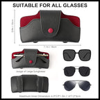 Car Sunglasses Holder for Car Visor Vegan Leather Auto Eyeglass Case with Clip Automotive Interior Visor Accessories