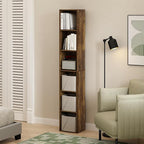 Furinno LUDER Book Shelf, 6-Tier Tall Modern Bookshelf, Bookcase with Open Shelves, 9.3 x 12 x 71, for Living Room, Bedroom, 