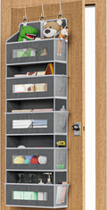 5 Tier Over The Door Organizer - Large Capacity Behind Door Hanging Shelves with 10 Mesh Pockets and Clear Windows, Closet Or